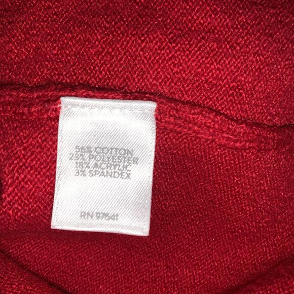 J Jill Sweater Red Crew Neck Pullover Front Pockets Oversized Size XS - Picture 8 of 8